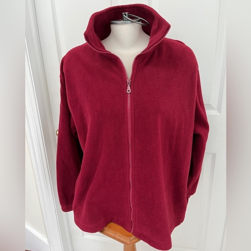 Dino red fleece zip up sweater/jacket size X-Large